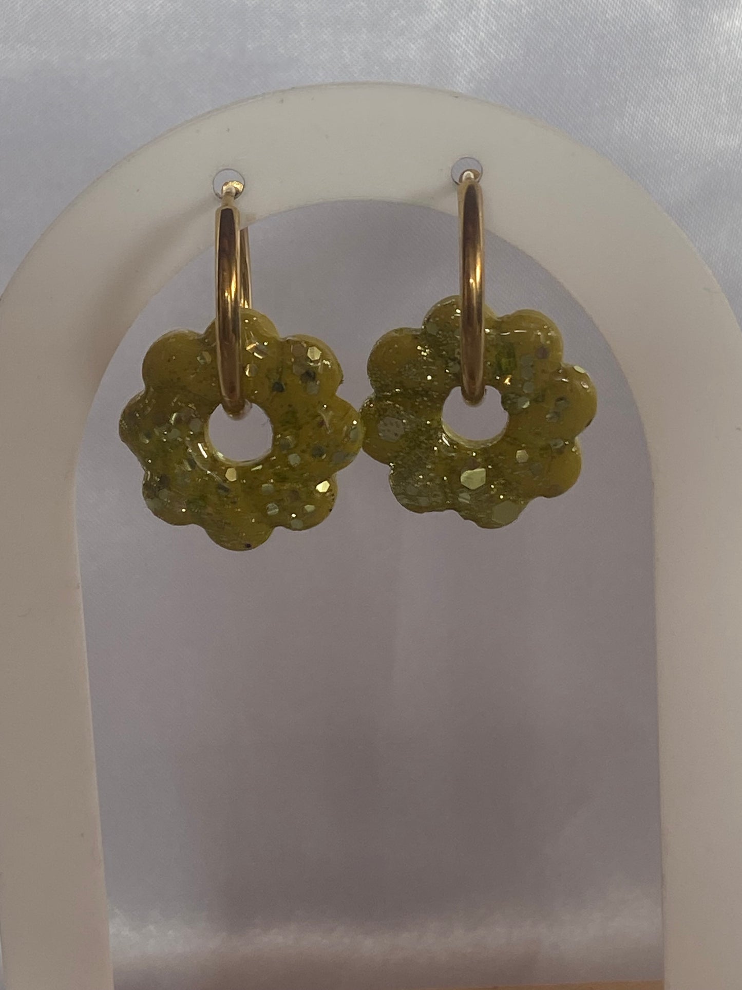 Pampilles Elia vert kaki / paillettes