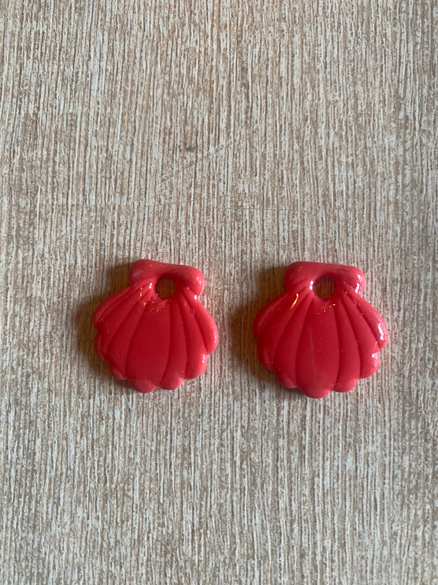 Pampilles coquillages rose corail