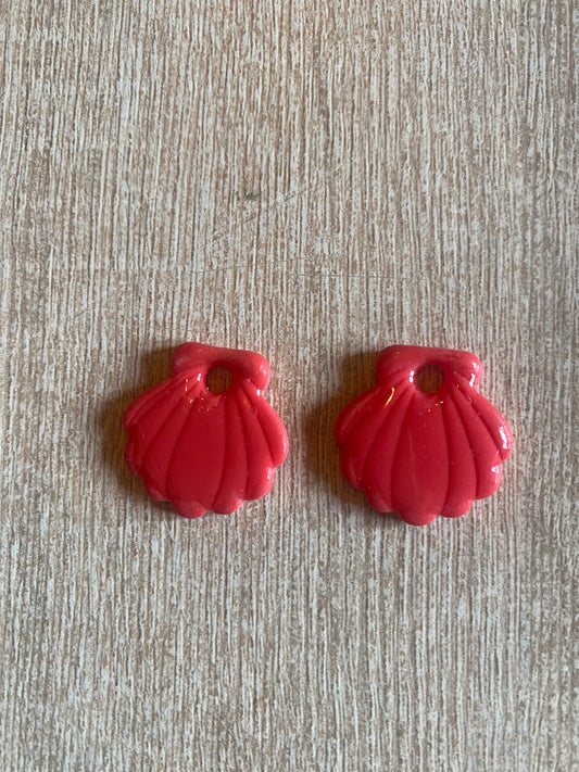 Pampilles coquillages rose corail