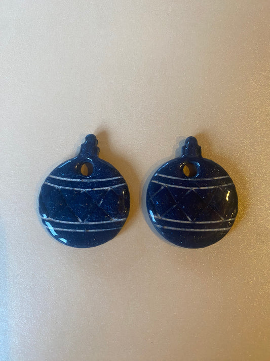 Boules de noël bleu paillettés