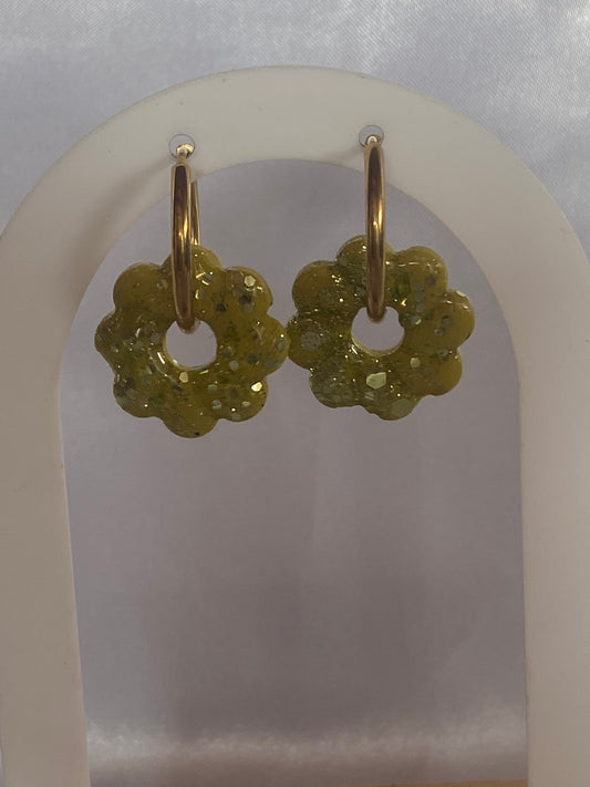 Pampilles Elia vert kaki / paillettes