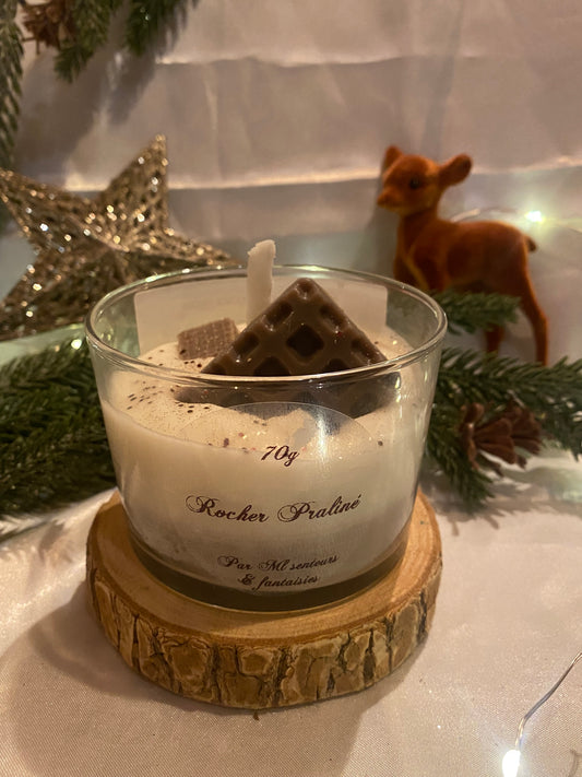 Bougie rocher praliné 150g
