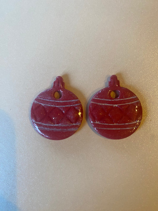 Boules de noël rouge paillettés