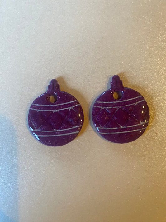 Boules de noël violet pailletés