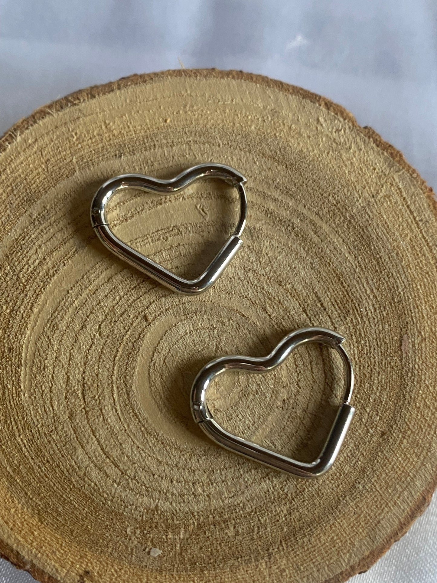 Créoles coeur argent